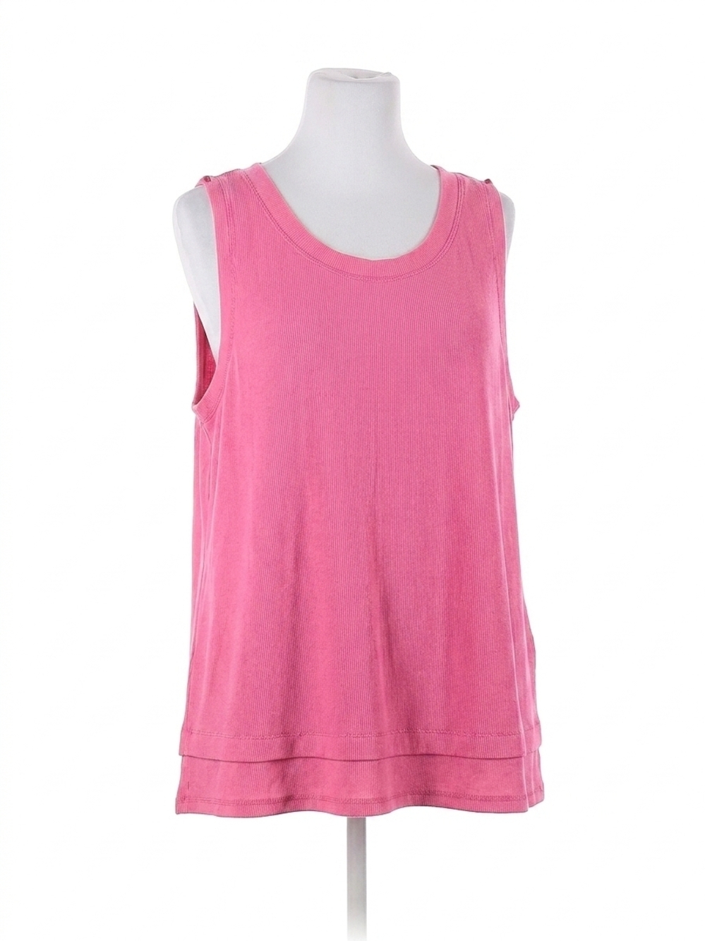 NEW ANDREE BY UNIT women's baby ribbed knit tank top - plus in hot pink
